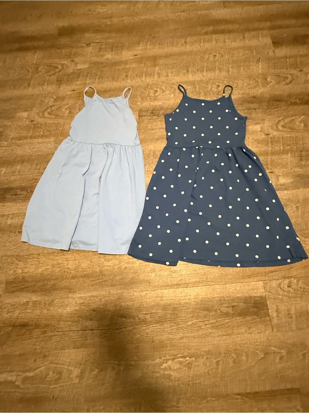 Jumping beans Girls' Light Blue & Navy Polka Dot Summer Dresses - Pack of 2